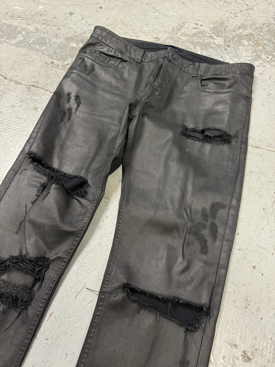 Diesel Black Gold Black Waxed Effect Leather Obscure Pants - Image 12