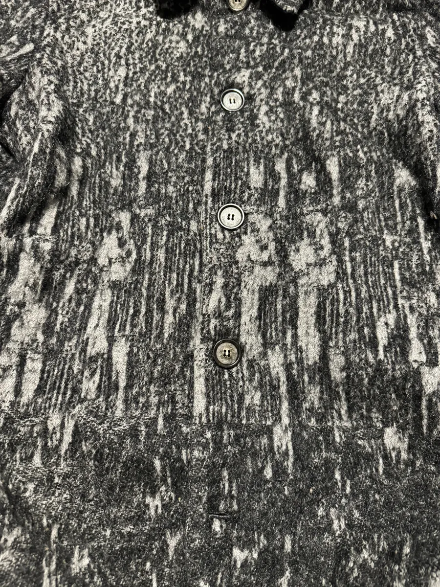Diesel Black Gold Grey Blurred Wool Long Buttoned Coat - Image 9