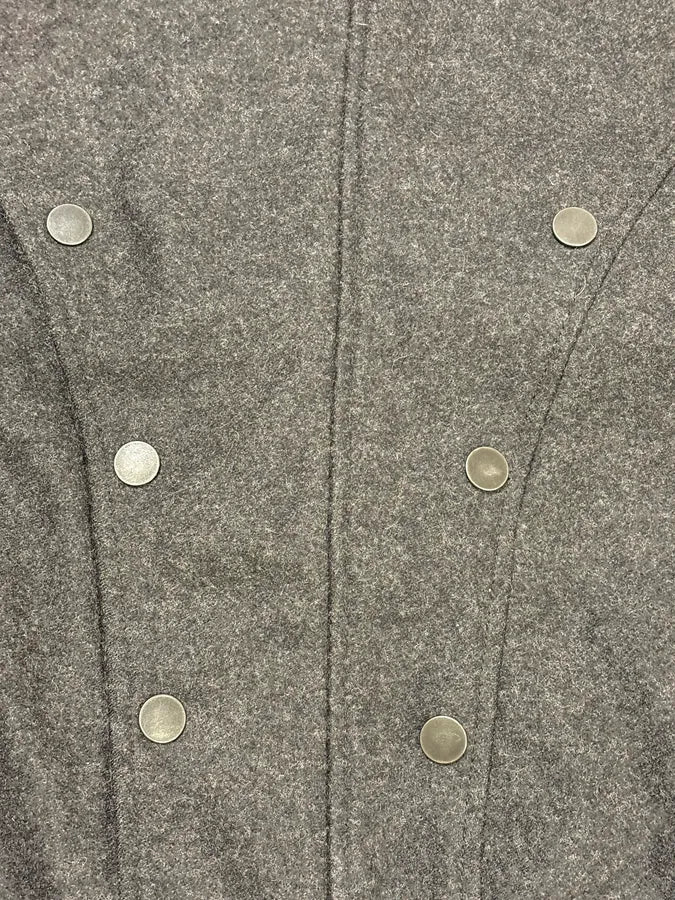 Diesel Black Gold Grey Wool Officer Buttoned Biker Jacket - Image 9