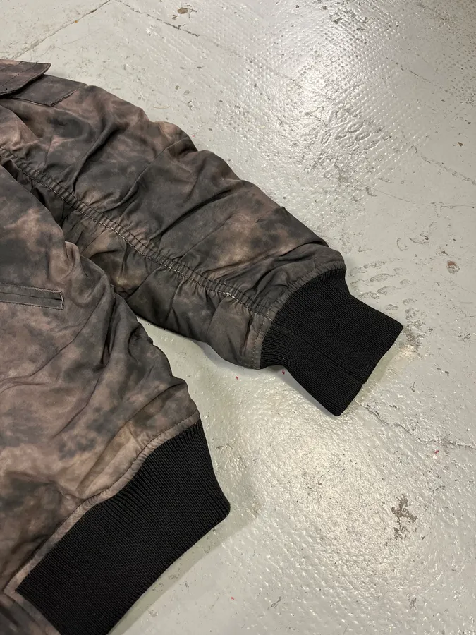 Diesel Black & Grey Shadow Pleated Bomber Jacket - Image 6