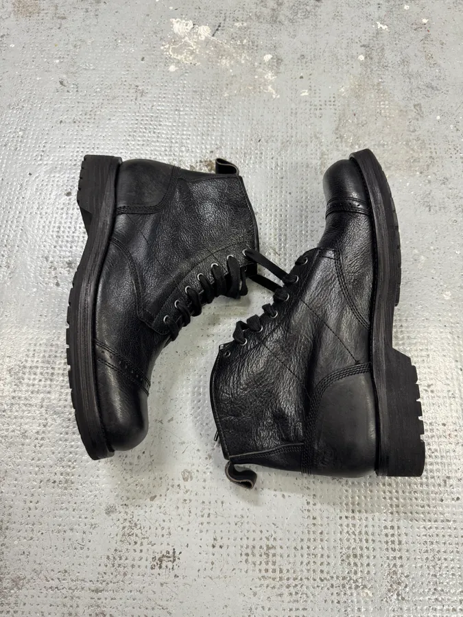 Diesel Black Leather Daily Boots - Image 6