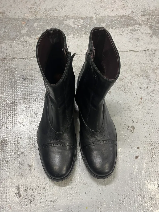 Diesel Black Minimalist Leather Boots - Image 2