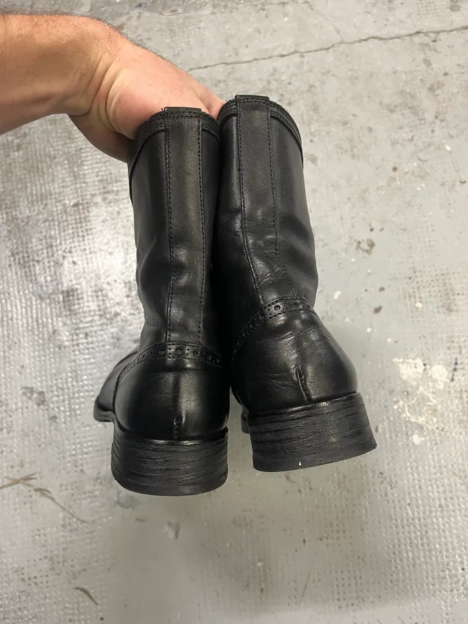 Diesel Black Minimalist Leather Boots - Image 4