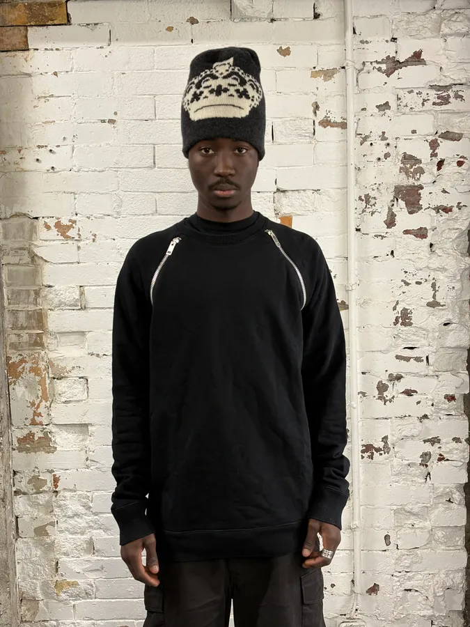 Diesel Black Multi Zips Sweater