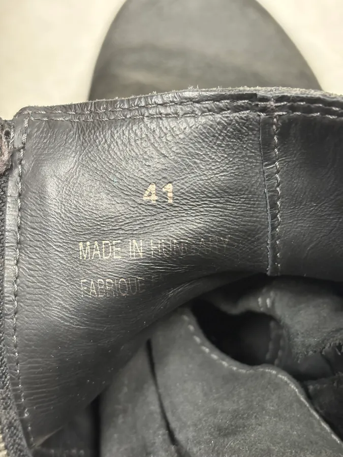 Diesel Black Suede Eroded Biker Leather Boots - Image 9