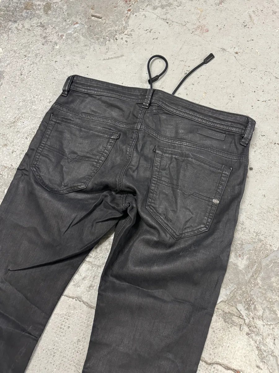 Diesel Black Waxed Effect Slim Denim Jeans - Image 7