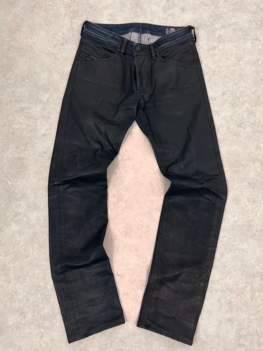 Diesel Black Waxed Slim Denim Jeans - Image 2