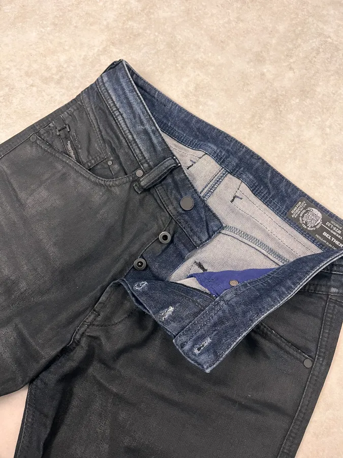 Diesel Black Waxed Slim Denim Jeans - Image 7