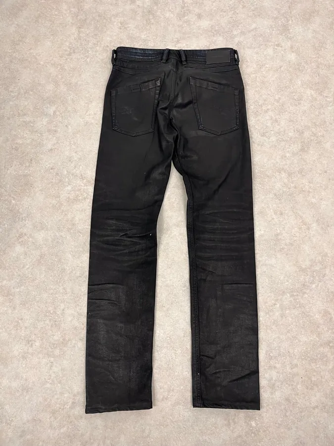 Diesel Black Waxed Slim Denim Jeans - Image 8