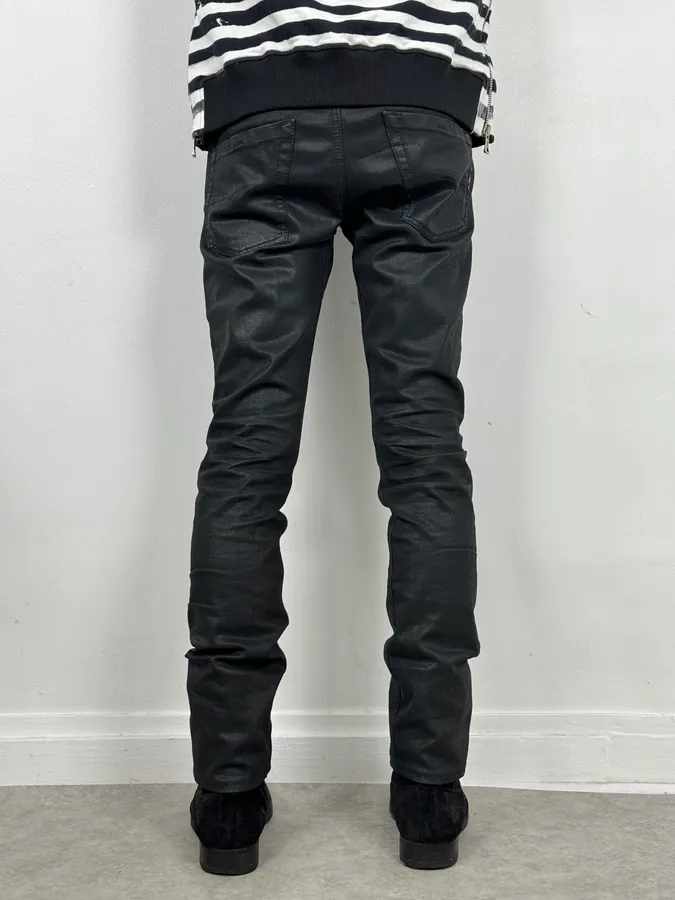 Diesel Black Waxed Slim Denim Jeans - Image 4