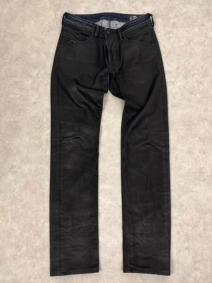 Diesel Black Waxed Slim Denim Jeans - Image 5