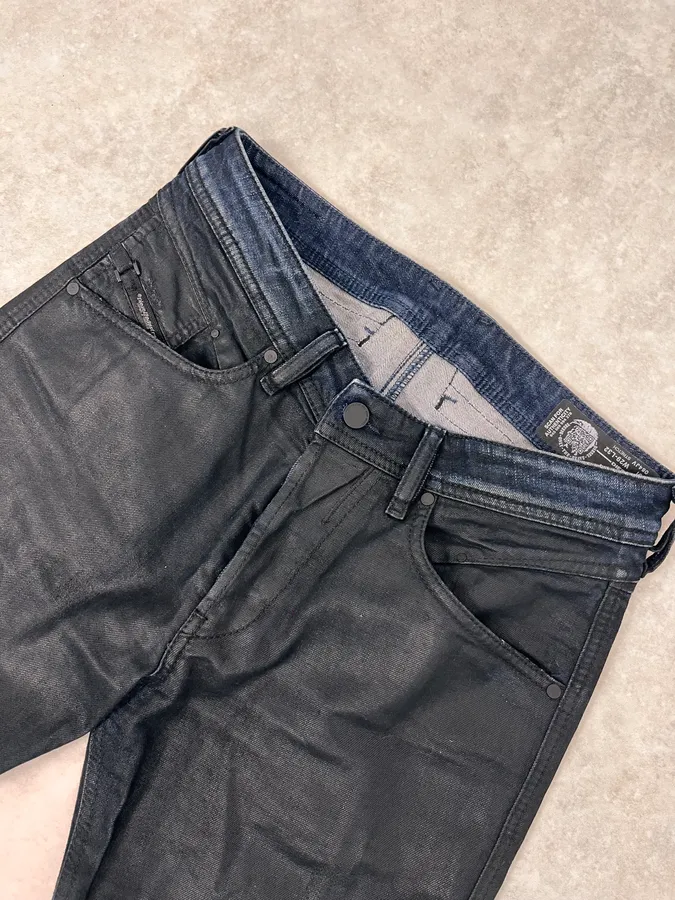 Diesel Black Waxed Slim Denim Jeans - Image 6