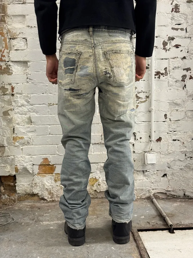 Diesel Blue Distressed Faded Slim Denim Jeans - Image 4