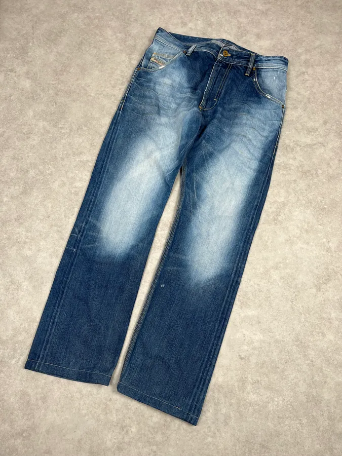Diesel Blue Faded Denim Jeans - Image 5