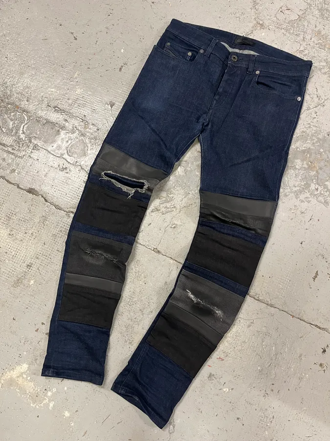 Diesel Blue Golden Denim Repaired Skinny Jeans - Image 5