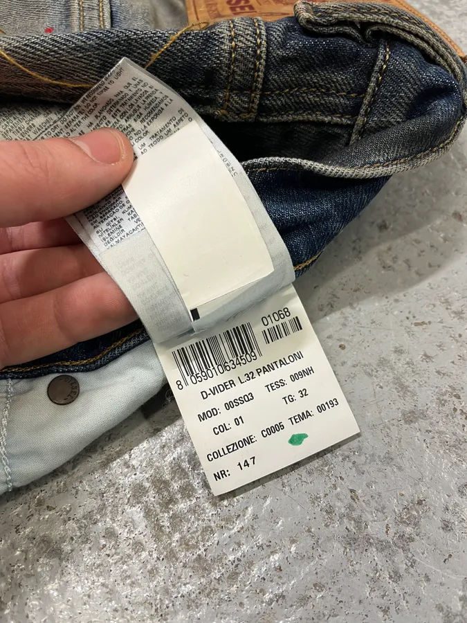 Diesel Blue Painted Faded Denim Jeans - Image 15