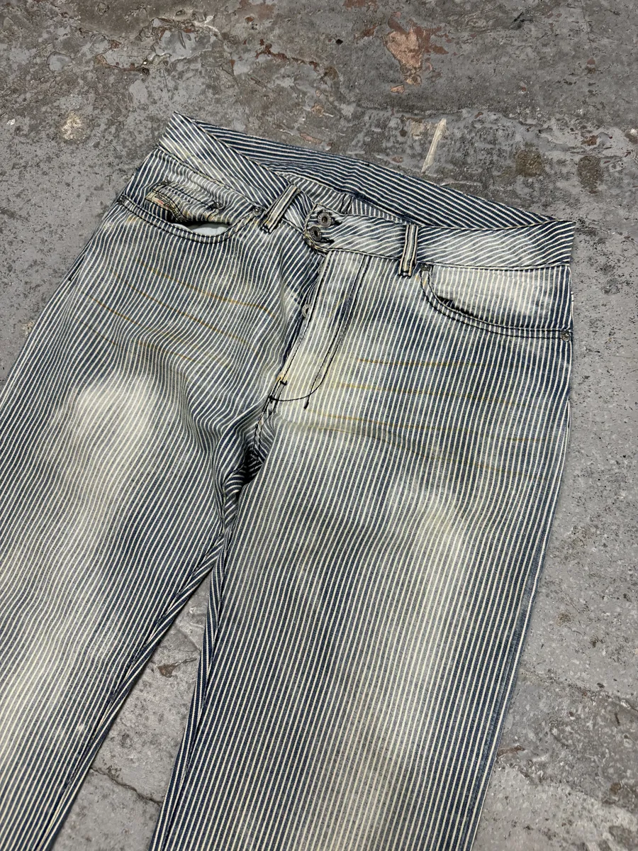 Diesel Blue Striped Marine Pants - Image 8