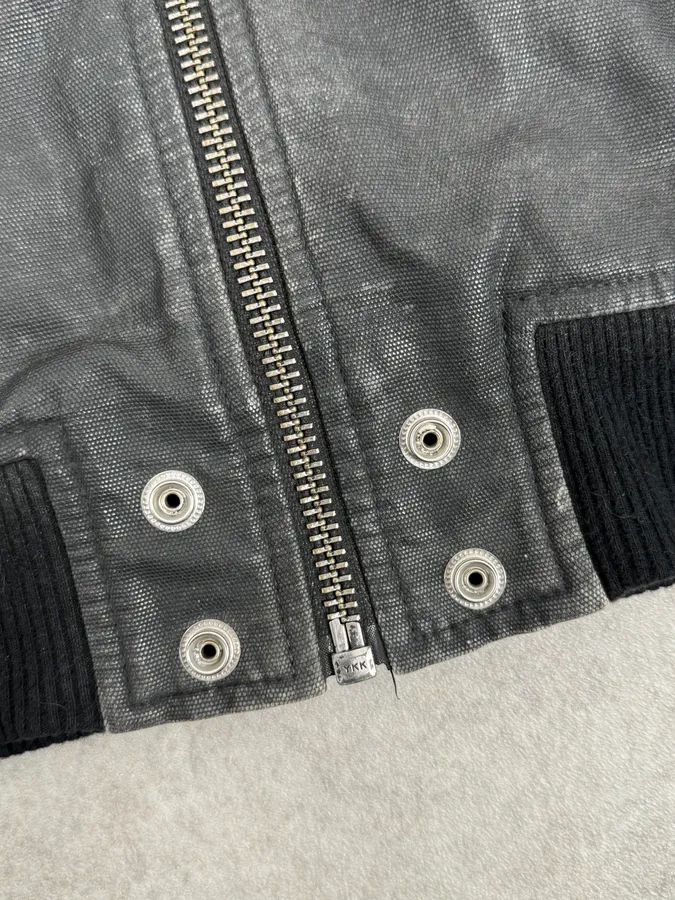 Diesel Dark Grey Waxed Bomber Jacket - Image 10