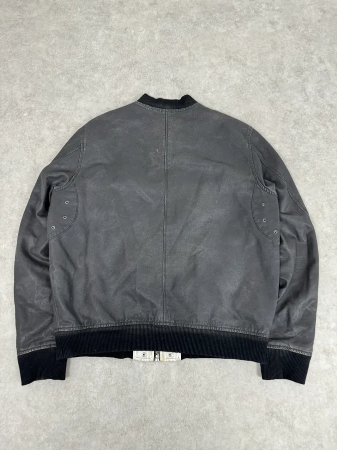 Diesel Dark Grey Waxed Bomber Jacket - Image 6