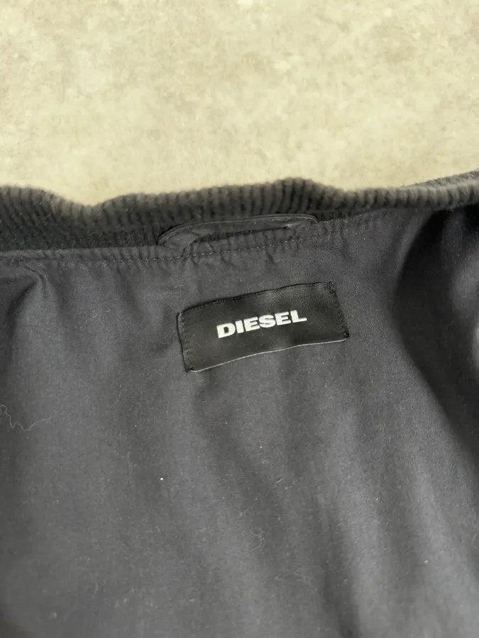 Diesel Dark Grey Waxed Bomber Jacket - Image 9