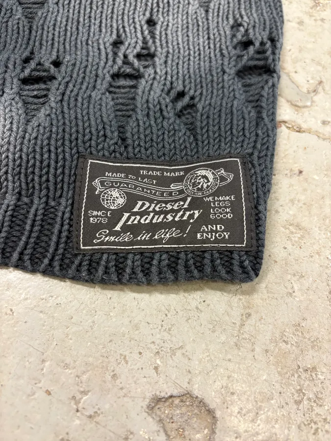 Diesel Destroyed Black Wool Tank Top - Image 7