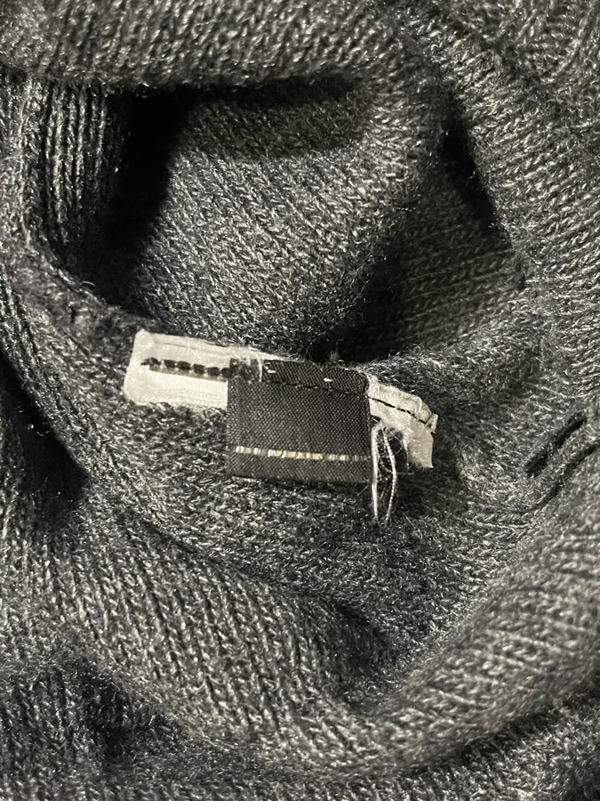 Diesel Destroyed Grey & Black Distressed Knit Sweater - Image 9