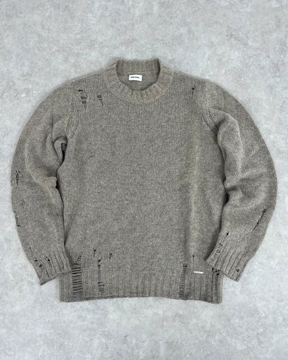 Diesel Destroyed Grey Sweater