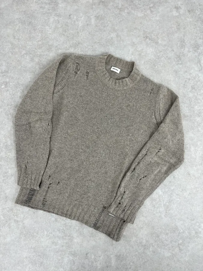 Diesel Destroyed Grey Sweater - Image 5