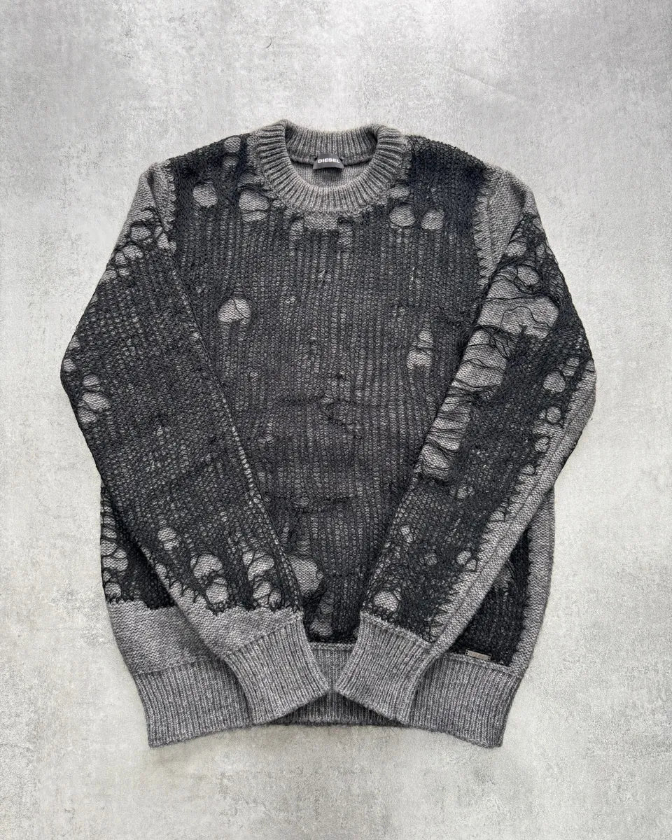 Diesel Destroyed Spiderweb Sweater - Image 2