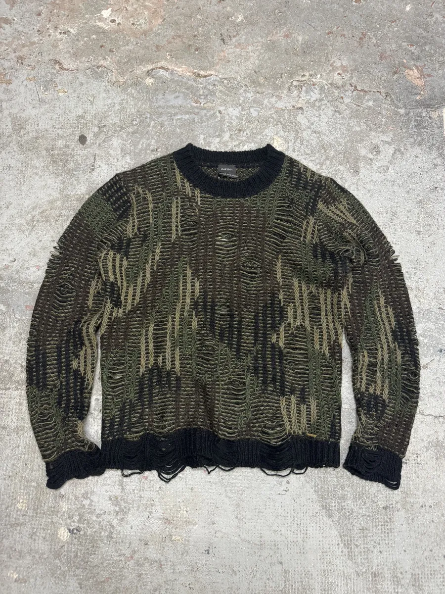 Diesel Distressed Camo Mutant Sweater - Image 5