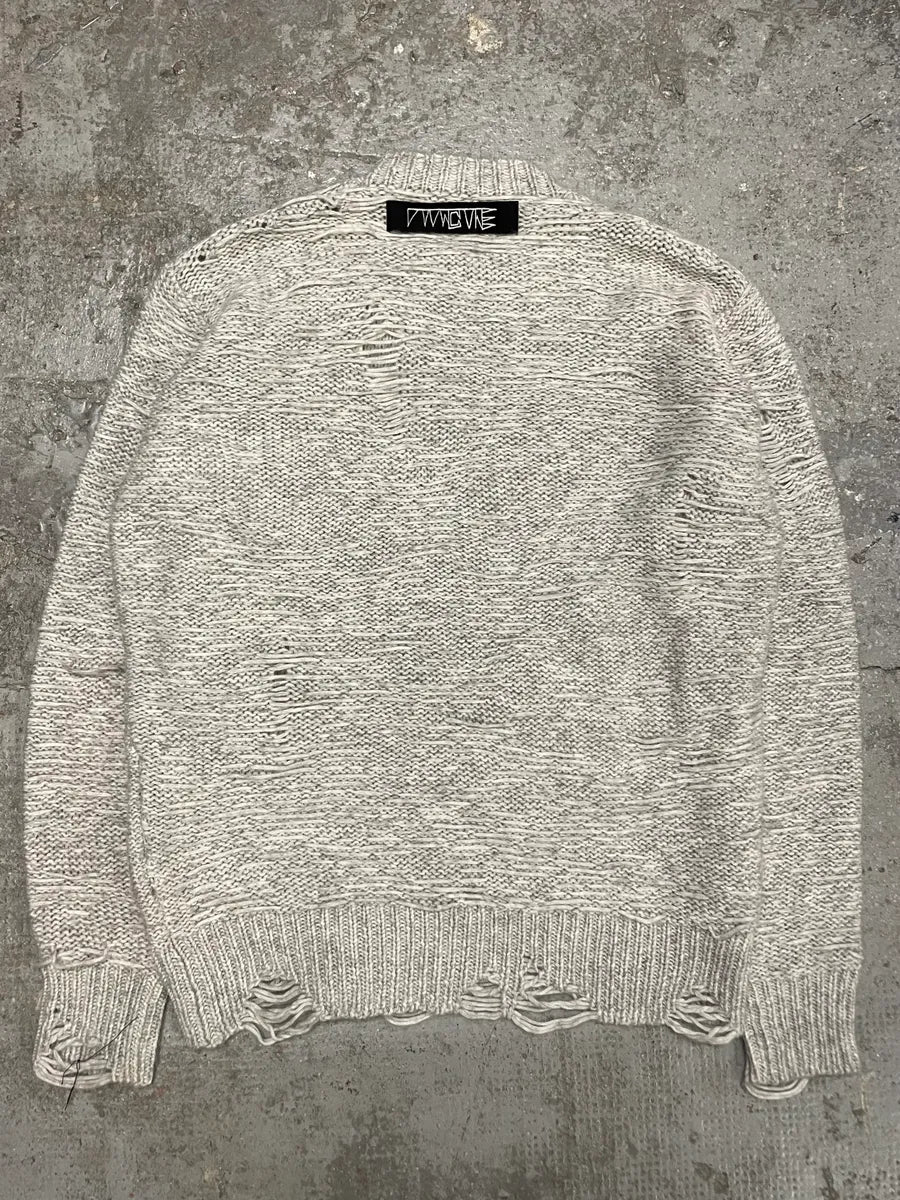 Diesel Distressed Grey Wool Sweater - Image 6