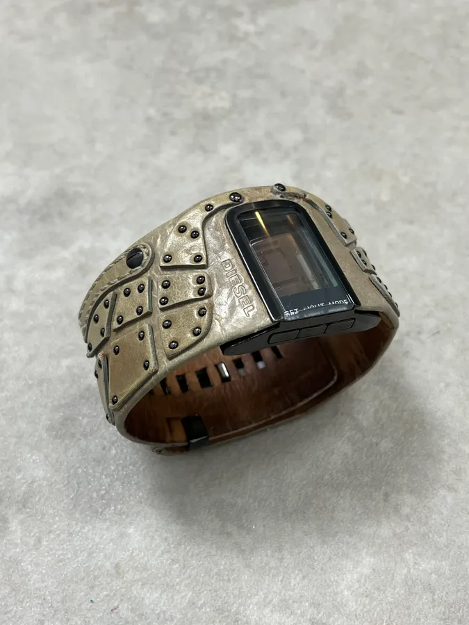 Diesel DZ 7067 Olive Patchwork Leather Watch - Image 5