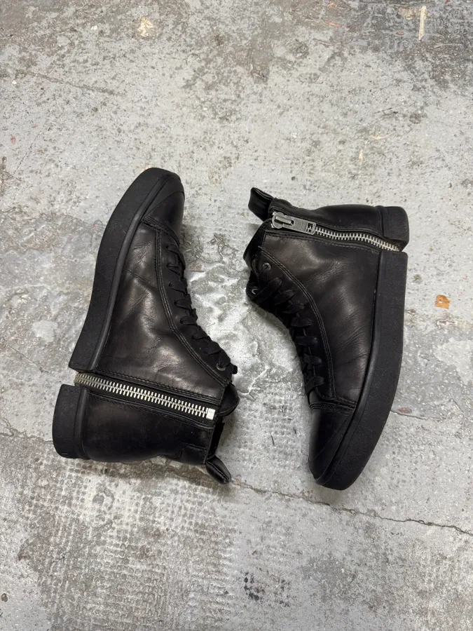 Diesel Full Zip Nentish Black High Leather Shoes - Image 4