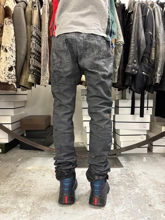 Diesel Gradient Waxed Black Denim Skinny Jeans - Image 4