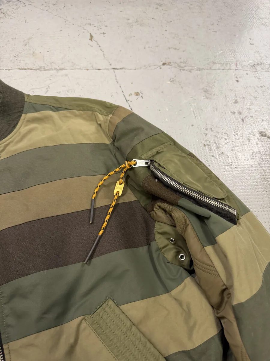 Diesel Green Irregular Green Bomber Jacket - Image 12