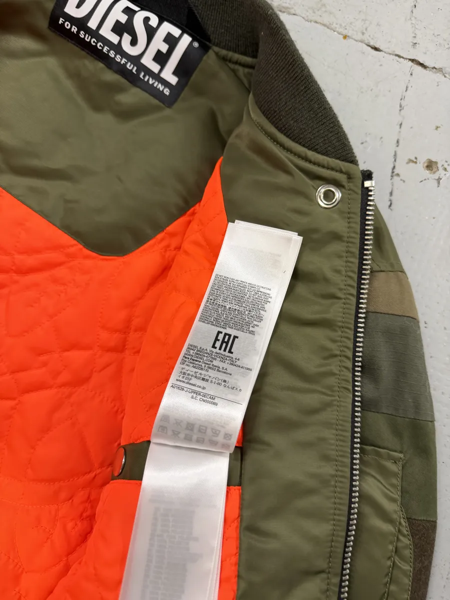 Diesel Green Irregular Green Bomber Jacket - Image 13