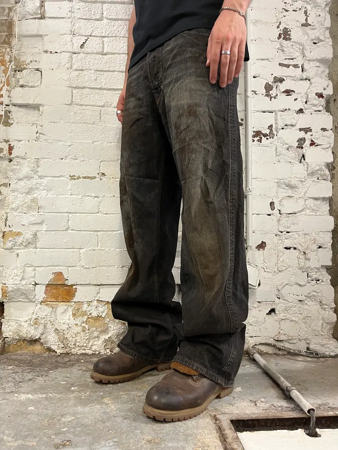 Diesel Grey Abstract Cozy Denim Jeans - Image 3