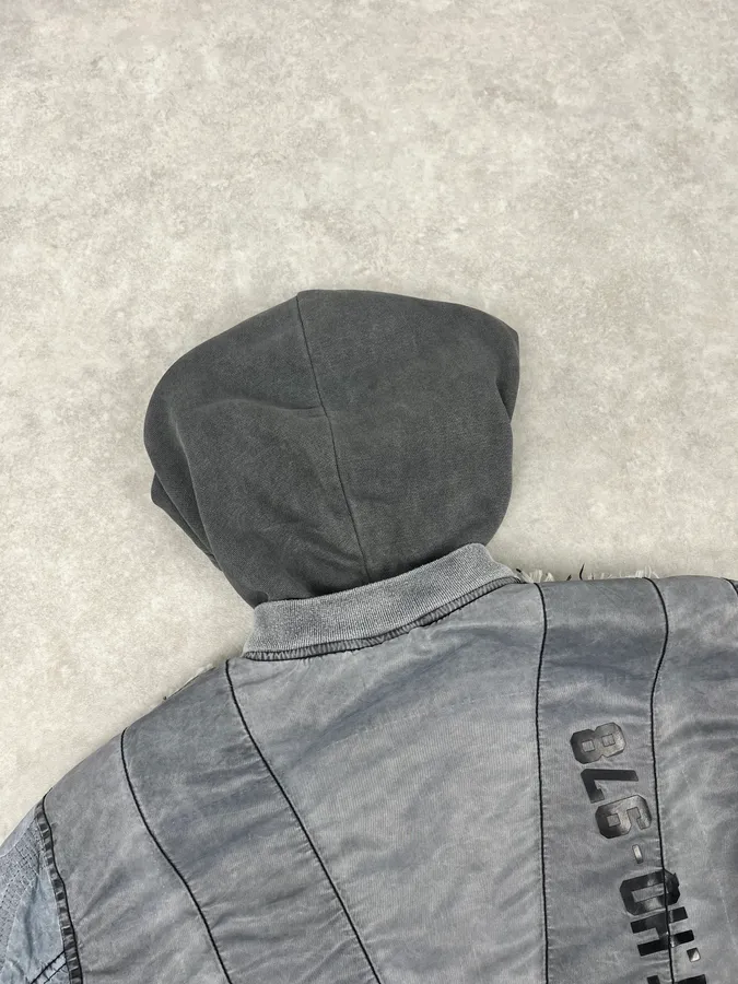 Diesel Grey Aero Hooded Bomber Jacket - Image 7