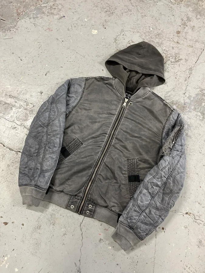 Diesel Grey Aero Modern Bomber Jacket - Image 5