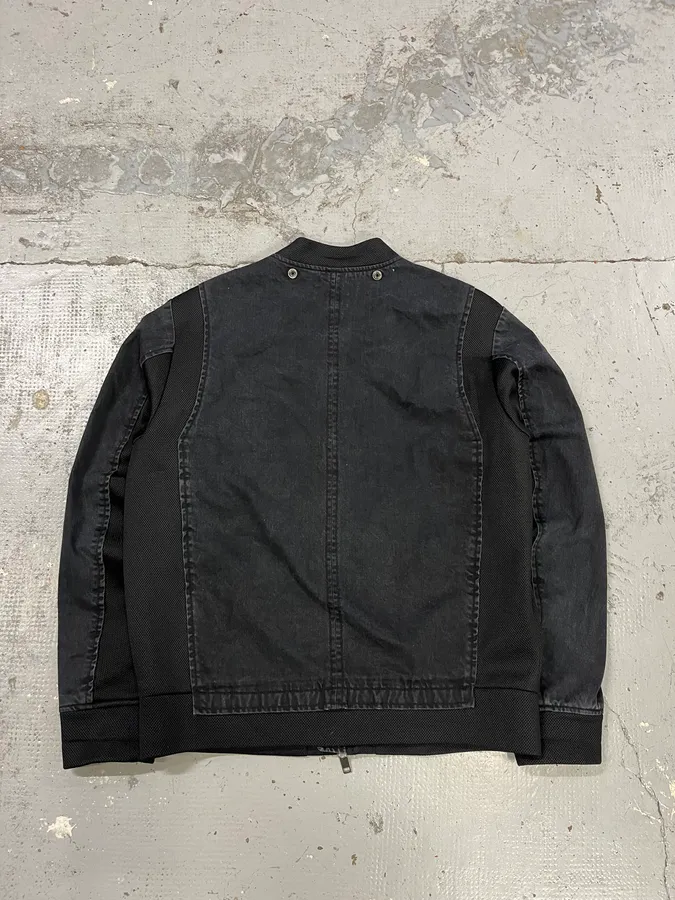 Diesel Grey & Black Hybrid Bomber Jacket - Image 7