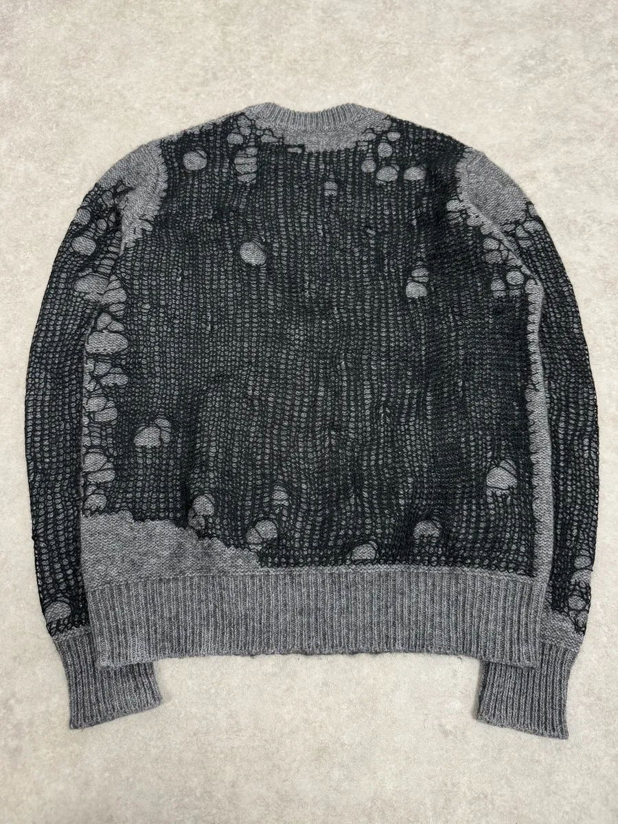 Diesel Grey & Black Net Contemporary Sweater - Image 5