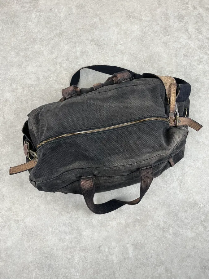 Diesel Grey & Brown Studded Cotton Army Shoulder Bag - Image 8