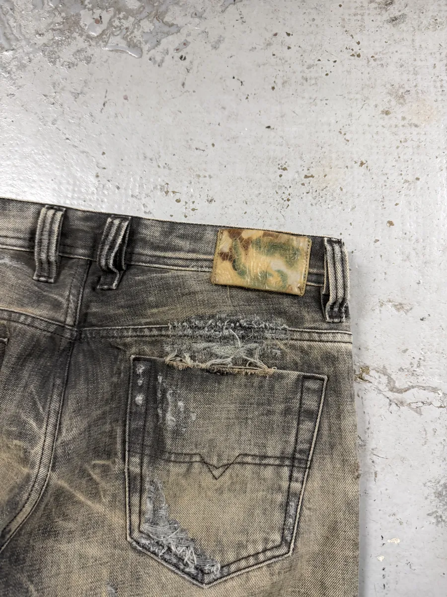 Diesel Grey Distressed Rebel Denim Jeans - Image 10