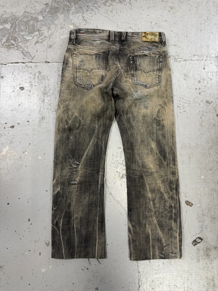 Diesel Grey Distressed Rebel Denim Jeans - Image 5