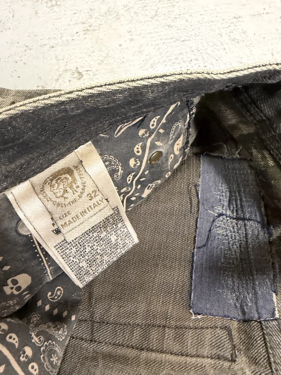 Diesel Grey Distressed Rebel Denim Jeans - Image 8