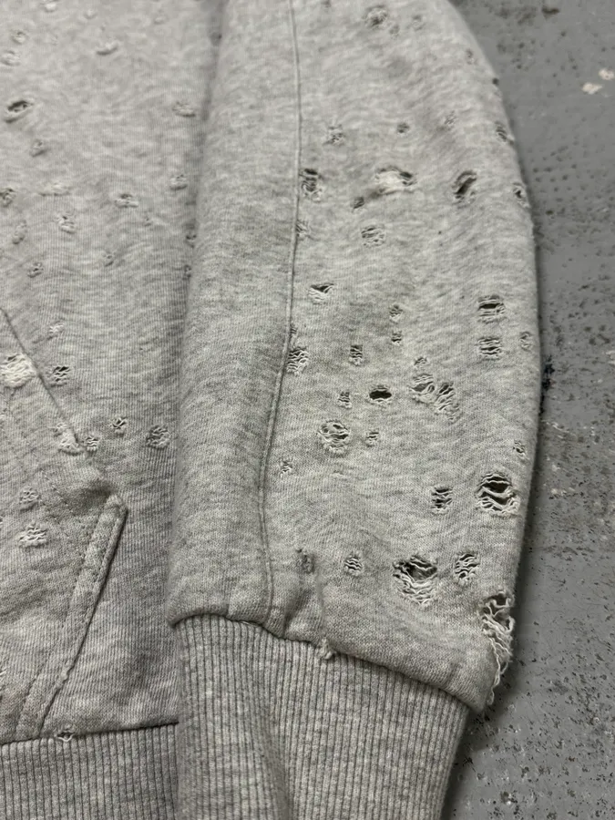 Diesel Grey Multiple Holes Zip-Up Hoodie - Image 8