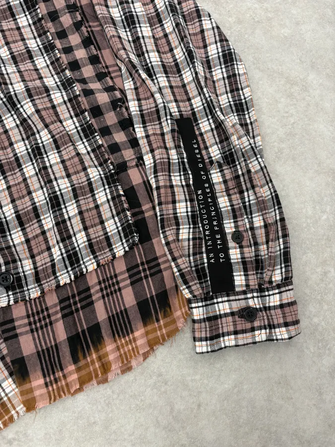 Diesel Irregular Patchwork Effect Checkered Shirt - Image 8