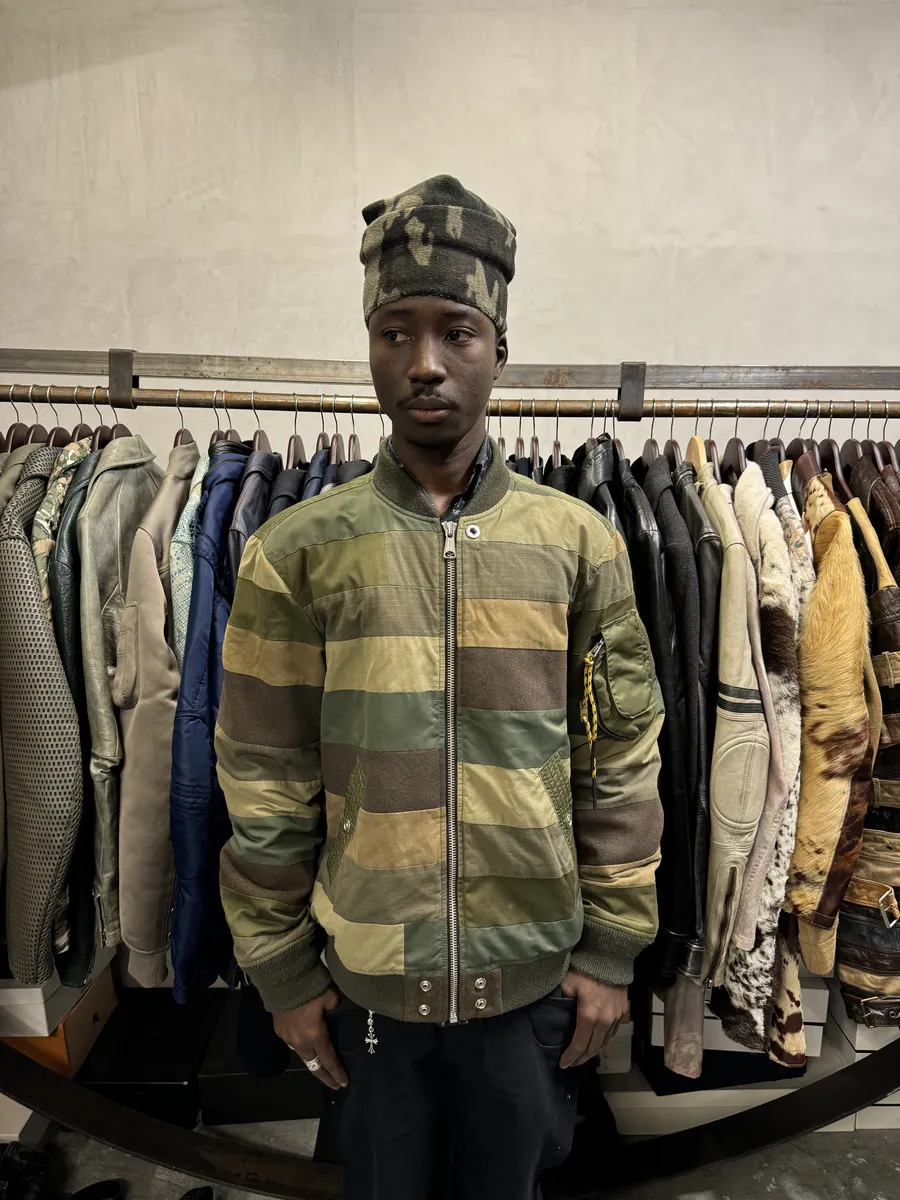 Diesel Khaki Camo Panel Bomber Jacket - Image 2