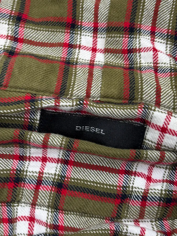 Diesel Khaki Plaid Cozy Zip-up Hoodie - Image 9