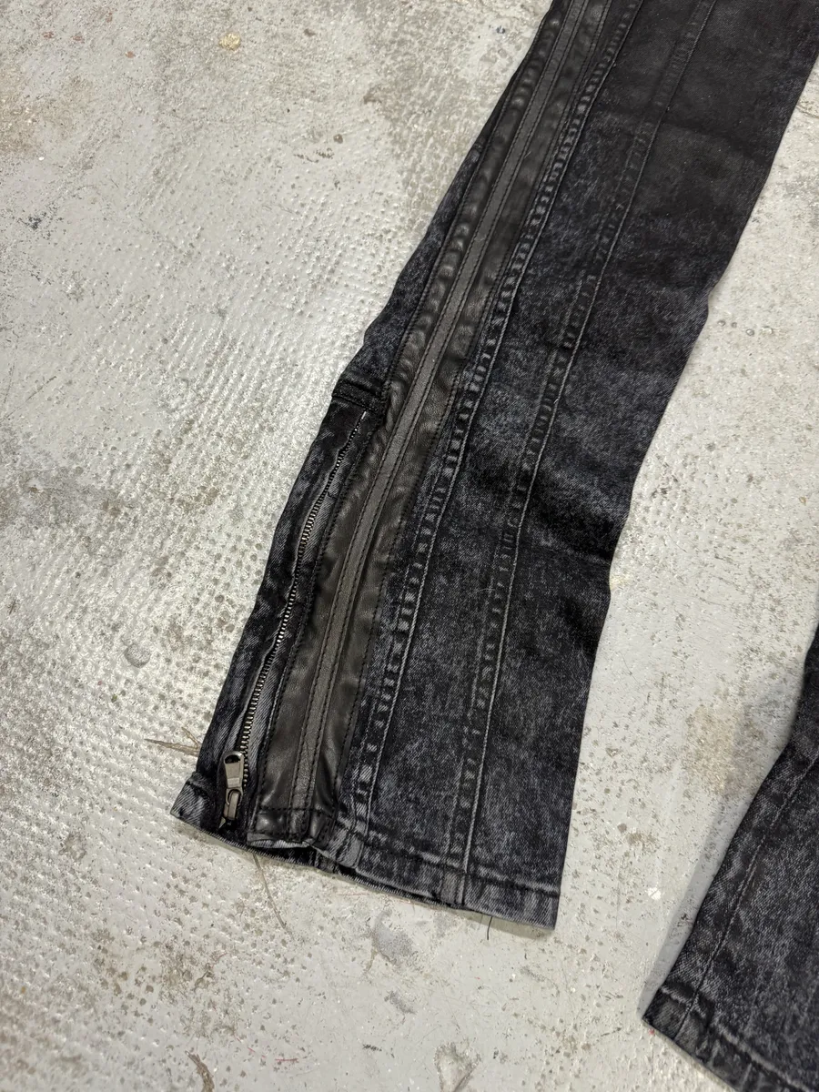 Diesel Leather Waxed Black Skinny Jeans - Image 6